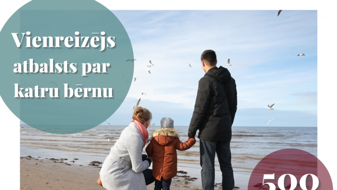 Informācija par Covid-19 krīzes atbalstu ģimenēm 500 eiro apmērā par katru bērnu